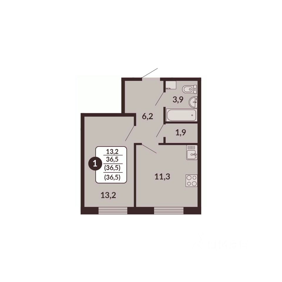 планировка квартиры 37 м2